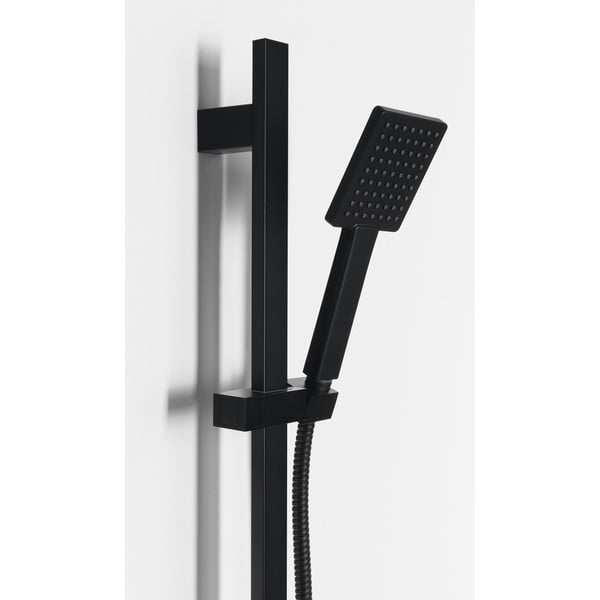 Iš nerūdijančio plieno dušo komplektas matinės juodos spalvos su rankiniu dušu/stumdomas laikiklis 70 cm – Sapho-image-1