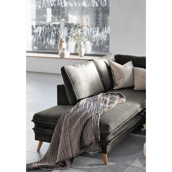 Sulankstoma kampinė sofa tamsiai pilkos spalvos (su kairiuoju kampu) Charming Charlie – Miuform-image-4