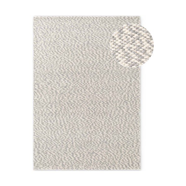 Rankų darbo šviesiai pilkos spalvos/kreminės spalvos iš vilnos kilimas 140x200 cm Lyon Beans – Elle Decoration