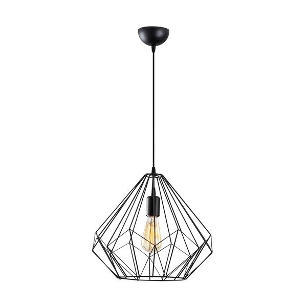 Kabantis šviestuvas juodos spalvos ø 37 cm su metaliniu gaubtu Diamond – Opviq lights-image-2