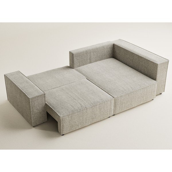 Smėlio spalvos sulankstoma/su sandėliavimo vieta kampinė sofa iš šenilinio audinio (su dešiniuoju kampu/„L“ formos) Tonga – Maison de Rêve-image-3