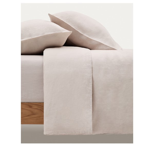 Taupe spalvos iš medvilnės paklodė su guma 180x200 cm Simmel – Kave Home-image-3