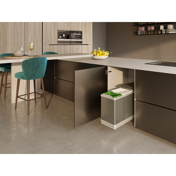 Plastikinė šiukšliadėžė rūšiuotoms atliekoms/įmontuota 16 + 10 l Tower - Elletipi-image-1