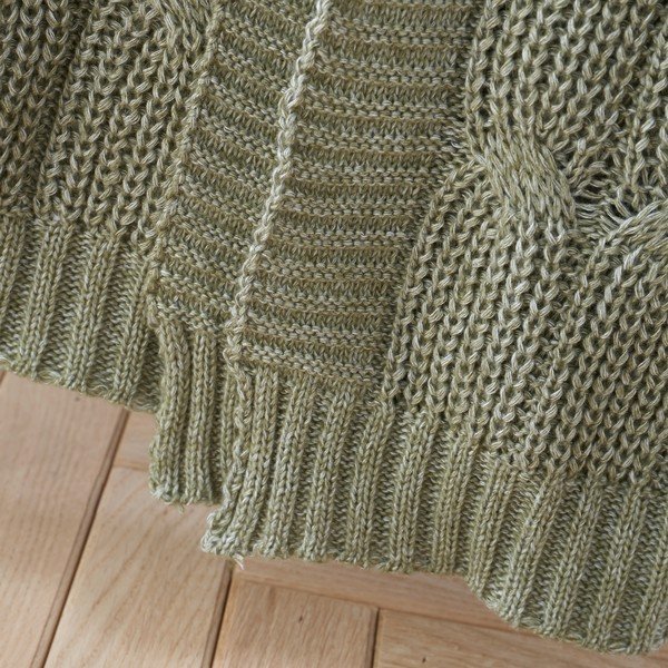Žalia megzta antklodė ir pledas 130x170 cm Chunky Marl Knit – Catherine Lansfield-image-2