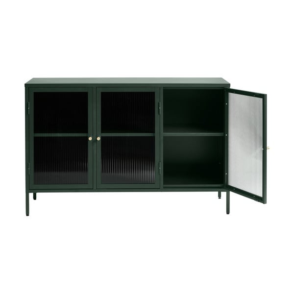 Žalios spalvos metalinė vitrina Unique Furniture Bronco, aukštis 85 cm-image-3