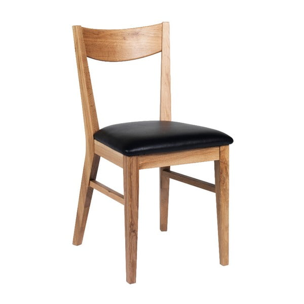 Rudo ąžuolo valgomojo kėdė su juoda sėdyne Rowico Dylan