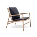 Krėslas juodos spalvos/natūralios spalvos iš odos Dedo – Gazzda