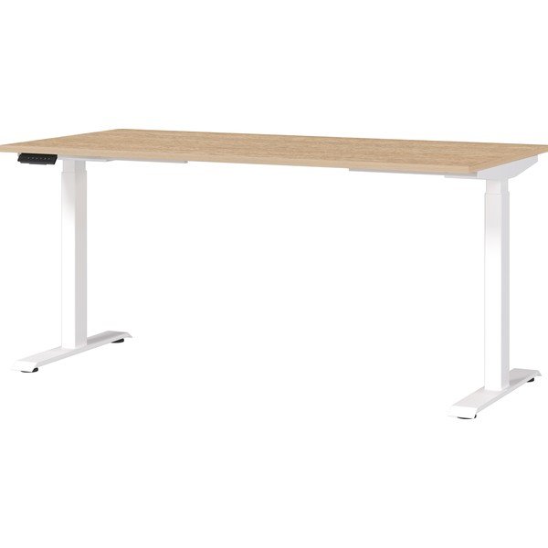 Elektra reguliuojamas aukštis reguliuojamas darbo stalas su ąžuolo dekoro stalviršiu 80x160 cm Jet – Germania