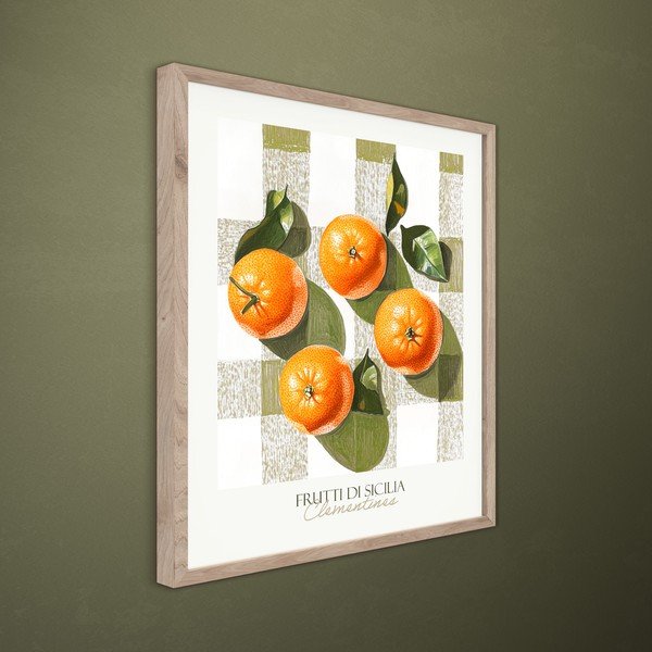 Spausdintas paveikslas su rėmeliu 40x50 cm Mandarines  – Styler-image-2