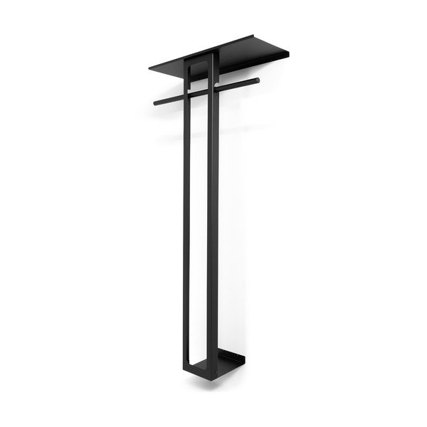 Juodos spalvos iš plieno sieninė lentyna su lentyna 70 cm Luno Large – Spinder Design