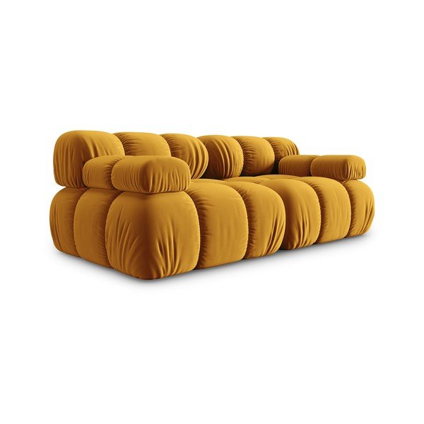 Sofa geltonos spalvos iš velveto 188 cm Bellis – Micadoni Home-image-3