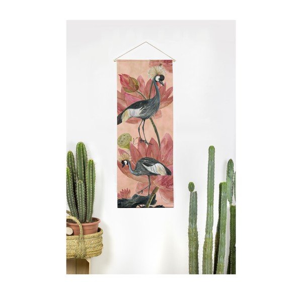 Gobelenas 40x155 cm Flores y Gruas – Madre Selva-image-1