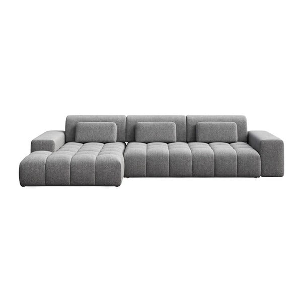 Kampinė sofa pilkos spalvos (su kairiuoju kampu/su gultu) Chevi – Ghado