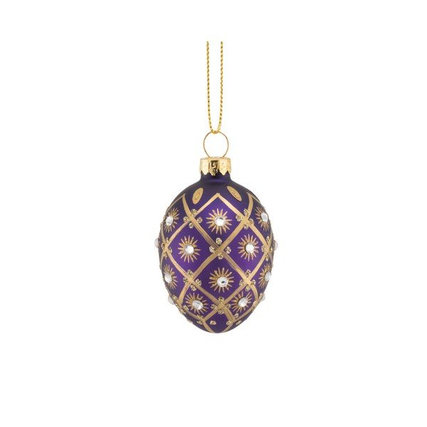 Iš stiklo Kalėdiniai žaisliukai rinkinyje 4 vnt. 4 cm Diamante Oval – Sass & Belle-image-2