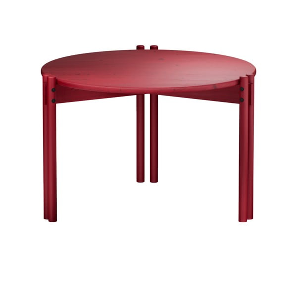 Apvalios formos kavos staliukas iš pušies masyvo raudonos spalvos ø 60 cm Sticks – Karup Design