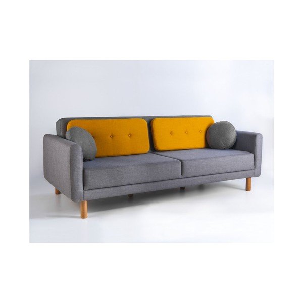 Sofa Bubi pilka / garstyčių spalvos-image-1