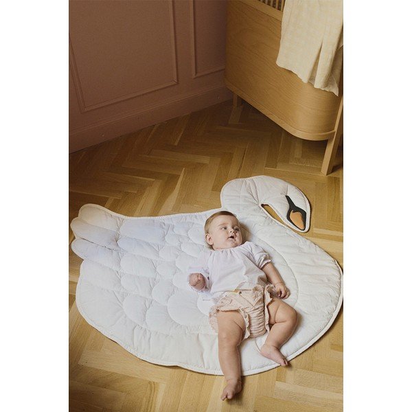 Kreminės spalvos vaikų žaidimų kilimėlis 100x110 cm Swan – Lorena Canals-image-1