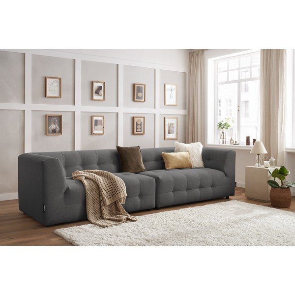 Tamsiai pilka sofa 324 cm Kleber - Bobochic Paris-image-1