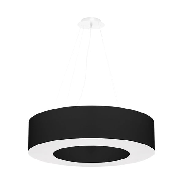 Kabantis šviestuvas juodos spalvos ø 70 cm su tekstiliniu gaubtu Galata – Nice Lamps
