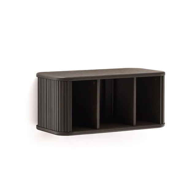 Tamsiai rudos spalvos pakabinama spintelė po kriaukle iš uosio 90x40 cm Mailen – Kave Home-image-2