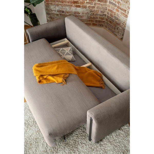 Šviesiai rudos spalvos iš kordinio velveto sulankstoma/su sandėliavimo vieta sofa 244 cm Arcadova – ELTAP-image-4