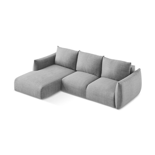 Šviesiai pilkos spalvos sulankstoma kampinė sofa (su kairiuoju kampu/su gultu) Leila – Makamii-image-4