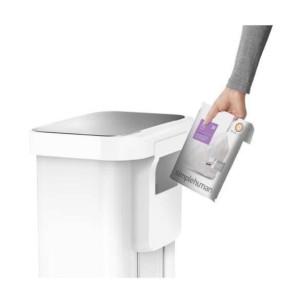 Iš plieno šiukšliadėžė baltos spalvos su pedalu 55 l – simplehuman-image-4