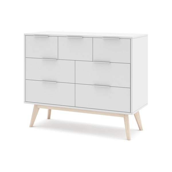 Balta žema komoda 120x83 cm Campus - Marckeric-image-2