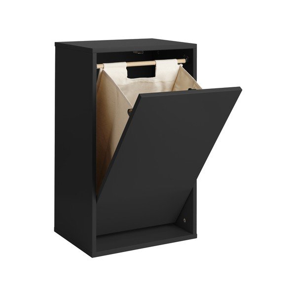 Sieninis juodos spalvos skalbinių krepšys Laundry Box – ReCollector