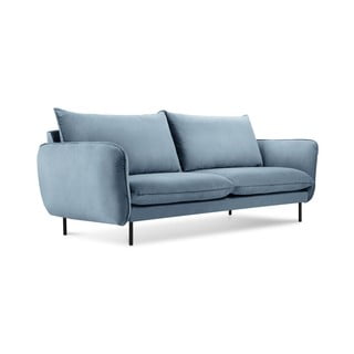 Šviesiai mėlyna aksominė sofa Cosmopolitan Design Vienna, 160 cm