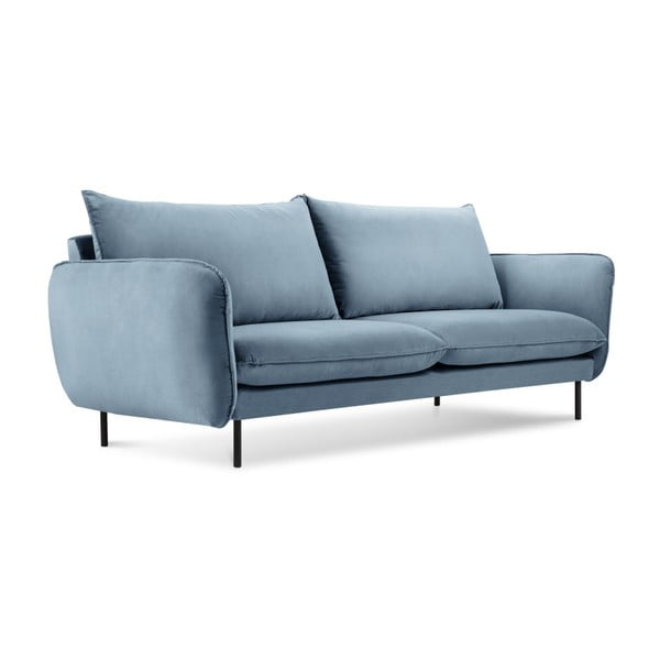 Šviesiai mėlyna aksominė sofa Cosmopolitan Design Vienna, 160 cm