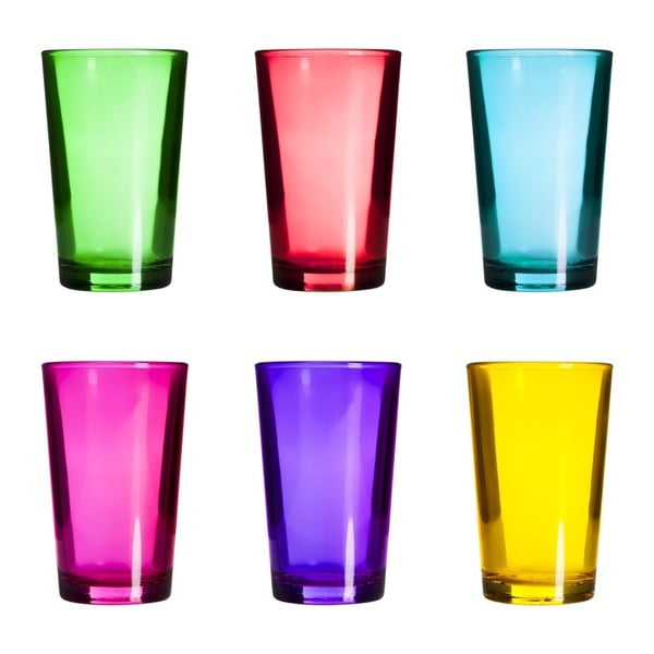 6 spalvotų "Yakamoz" stiklinių rinkinys