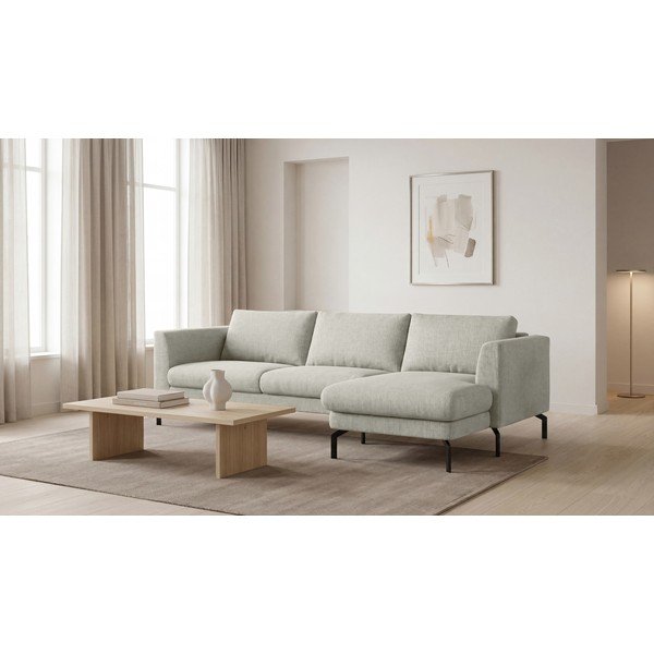Kampinė sofa šviesiai pilkos spalvos (su dešiniuoju kampu) Gomero – Scandic-image-1