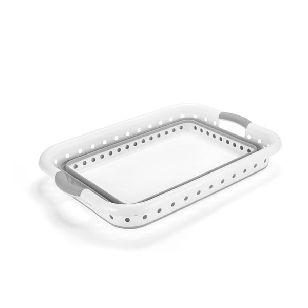 Baltai pilkas plastikinis skalbinių krepšys 40 l - Addis-image-2