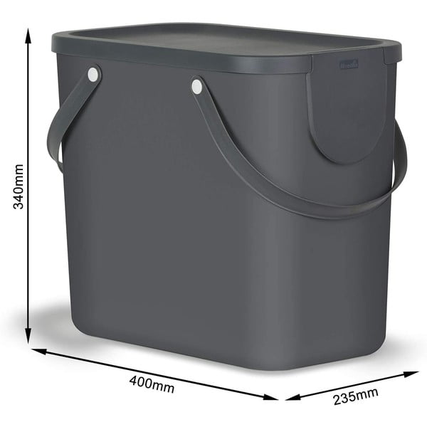 Pilkas kompostuojamų atliekų konteineris 25 l Albula - Rotho-image-3