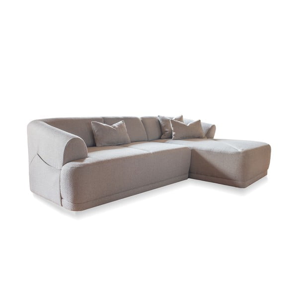 Kampinė sofa smėlio spalvos – Miuform