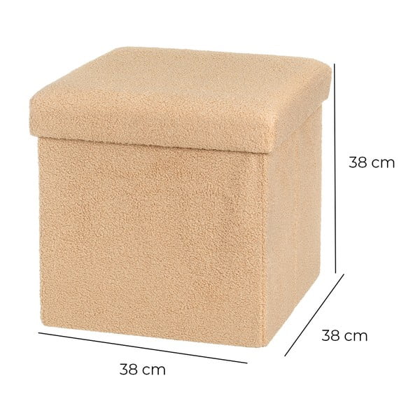 Šviesiai rudos spalvos iš boucle pufas Folding – Casa Selección-image-3