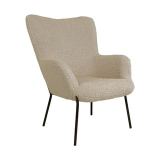 Smėlio spalvos krėslas iš dirbtinio kailio Glasgow – Bonami Essentials