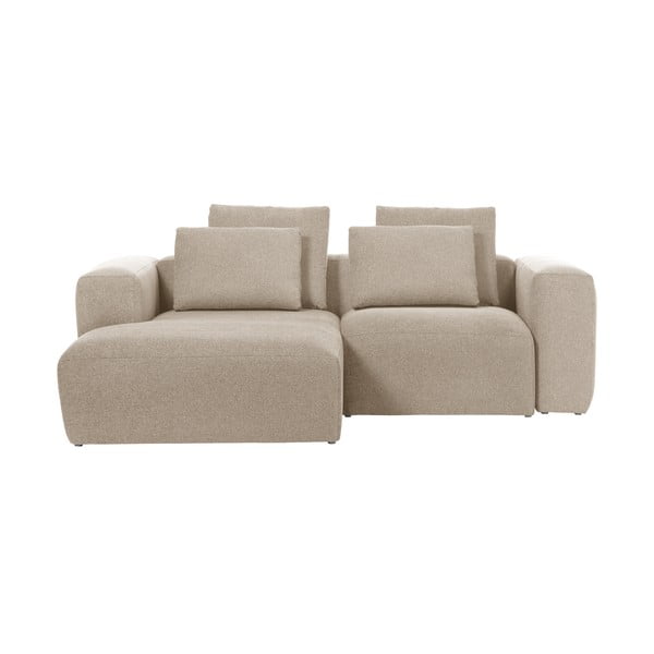 Smėlio spalvos kampinė sofa Kave Home Blok, kairysis kampas-image-4