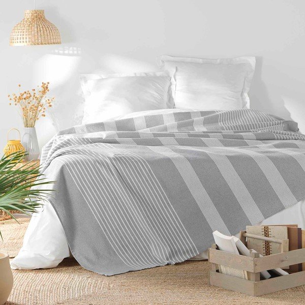 Pilkos spalvos lovatiesė 240x260 cm Adele – douceur d'intérieur-image-1