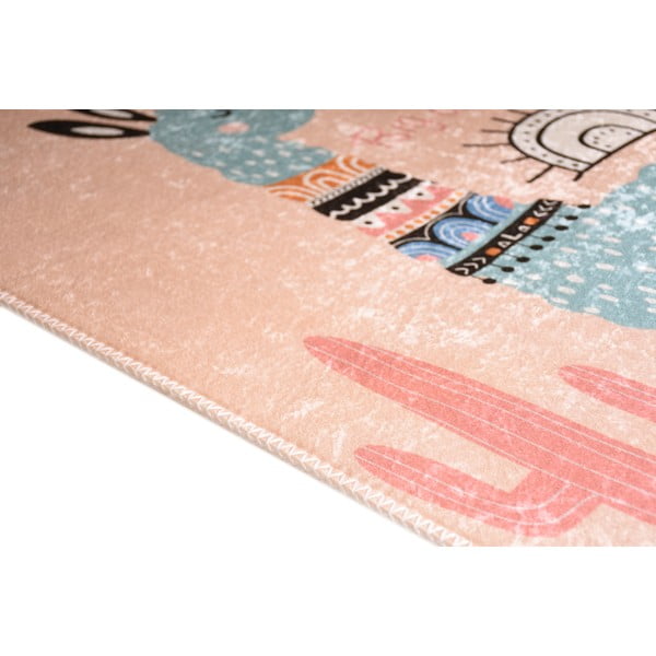 Skalbiamas rožinės spalvos vaikiškas kilimas 120x180 cm Big Dreamer Camel – Vitaus-image-2
