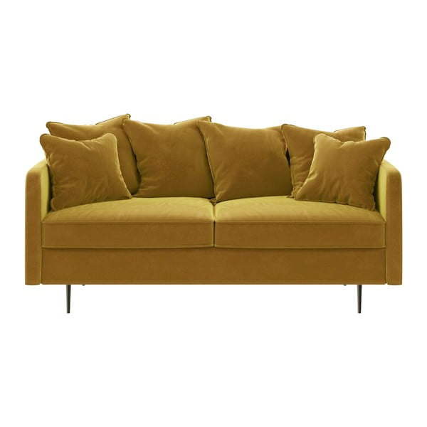 Geltona aksominė sofa Ghado Esme, 176 cm