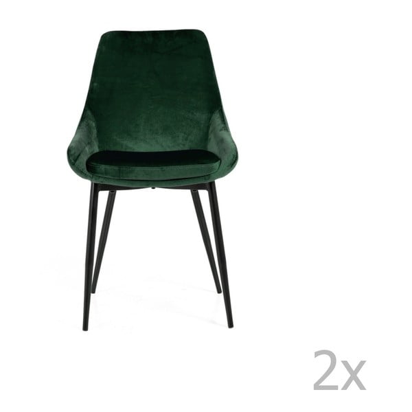 2 žalių valgomojo kėdžių su aksomo apmušalais rinkinys "Tenzo Lex