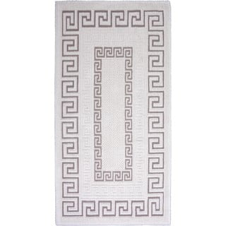 Pilkos ir smėlio spalvos medvilninis kilimas Vitaus Versace, 80 x 200 cm