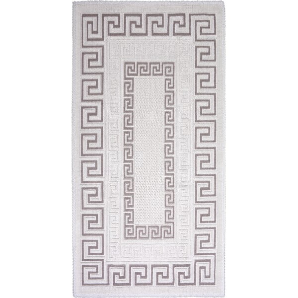 Pilkos ir smėlio spalvos medvilninis kilimas Vitaus Versace, 80 x 150 cm