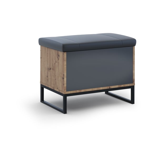 Ąžuolo dekoro batų lentyna su suoliuku Olis - Cosmopolitan Design-image-4