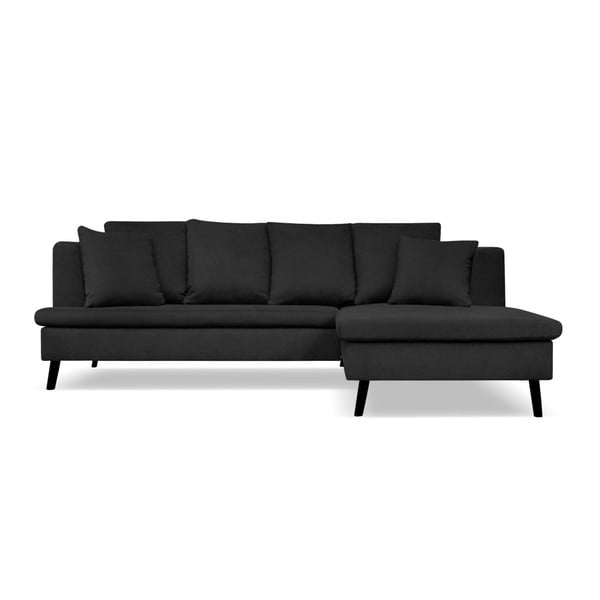 Juodos spalvos sofa keturiems asmenims su šezlongu dešinėje pusėje Cosmopolitan Design Hamptons