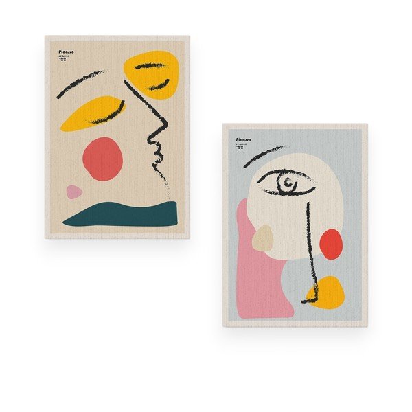 Paveikslai 2 vnt. 50x70 cm Faces – Wallity