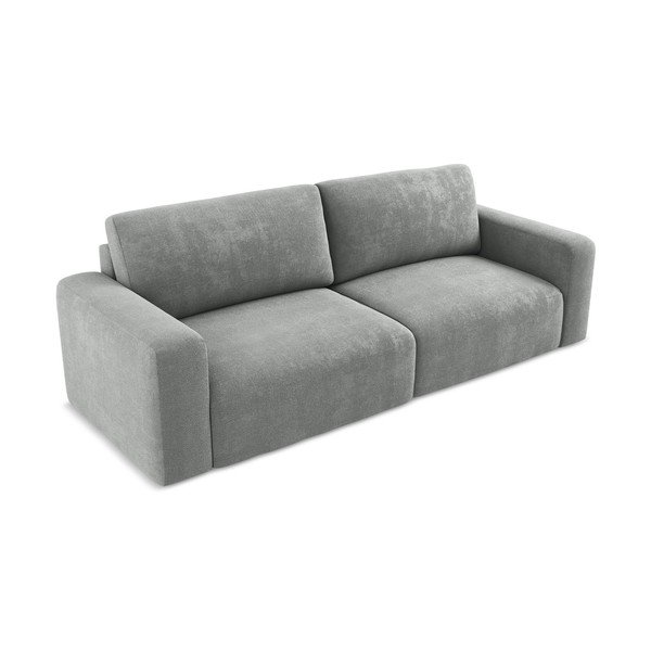 Pilkos spalvos sulankstoma/su sandėliavimo vieta sofa iš šenilinio audinio 252 cm Kona – Makamii-image-3