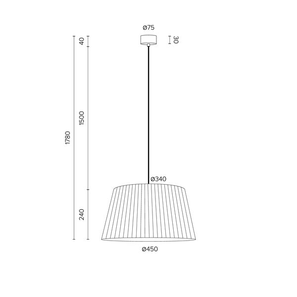 Juodas pakabinamas šviestuvas Sotto Luce Kami, ⌀ 45 cm-image-3
